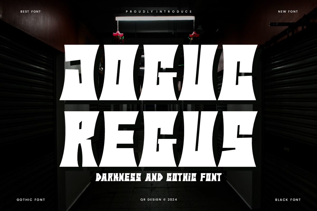 Joguc Regus - Darkness Font, a Blackletter Font by QR Design Studio (Photo 1 of 6)