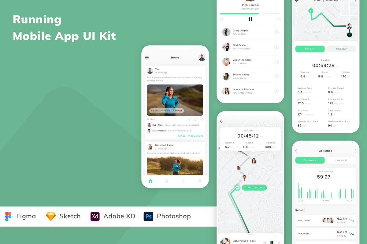 Running Mobile App UI Kit, an UI Kit Template by Betush