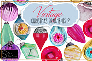 Vintage Christmas Ornaments 2 pack, an Illustration by Dana Designs (Thumbnail 1 of 4)