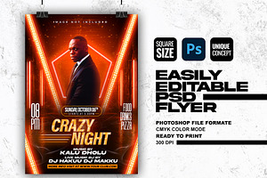 Night Party PSD Party Flyer, a Flyer Template by Shajib Shikder