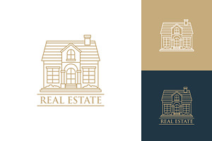 Home logo for real estate company, a Branding & Logo Template by Saba Vector