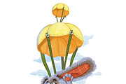 Traveling by plane and balloon, an Animal Illustration by Adamskyistudio (Thumbnail 5 of 5)
