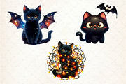 Halloween Black Cat Clipart PNG, an Illustration by Dream Creation (Thumbnail 6 of 6)