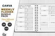 Weekly Planner Canva, a Stationery Template by DesignByStore (Thumbnail 1 of 4)