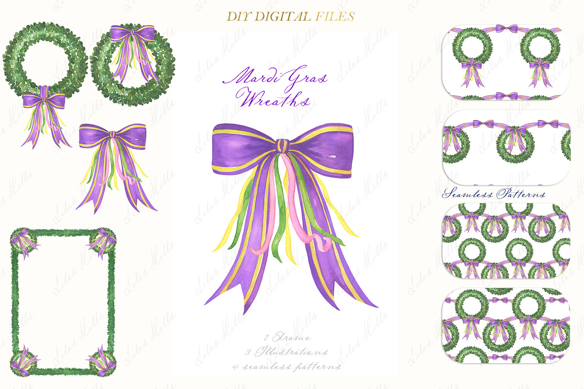 Mardi Gras Wreath Bow Frames DIY, a Graphic by LABFcreations (Photo 3 of 4)