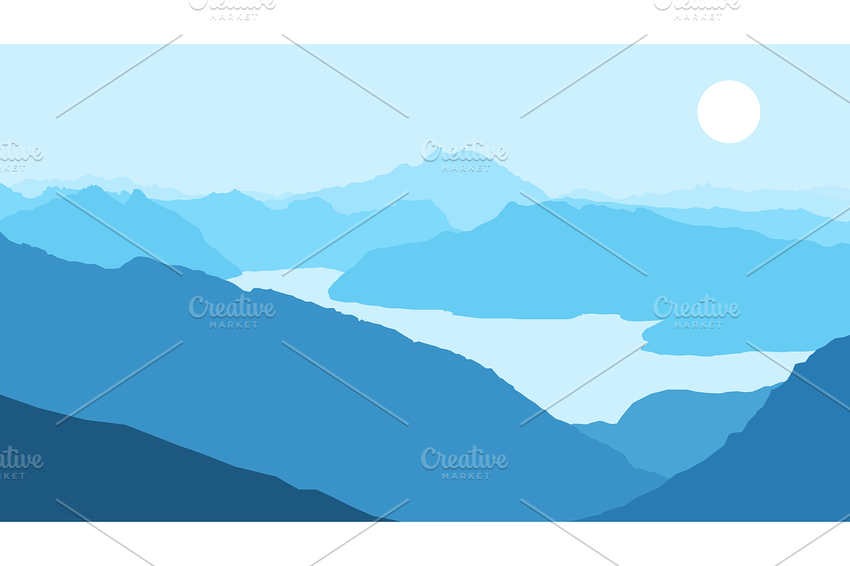 Vector Hazy Landscapes Bundle, an Illustration by BenDesigner (Photo 2 of 9)