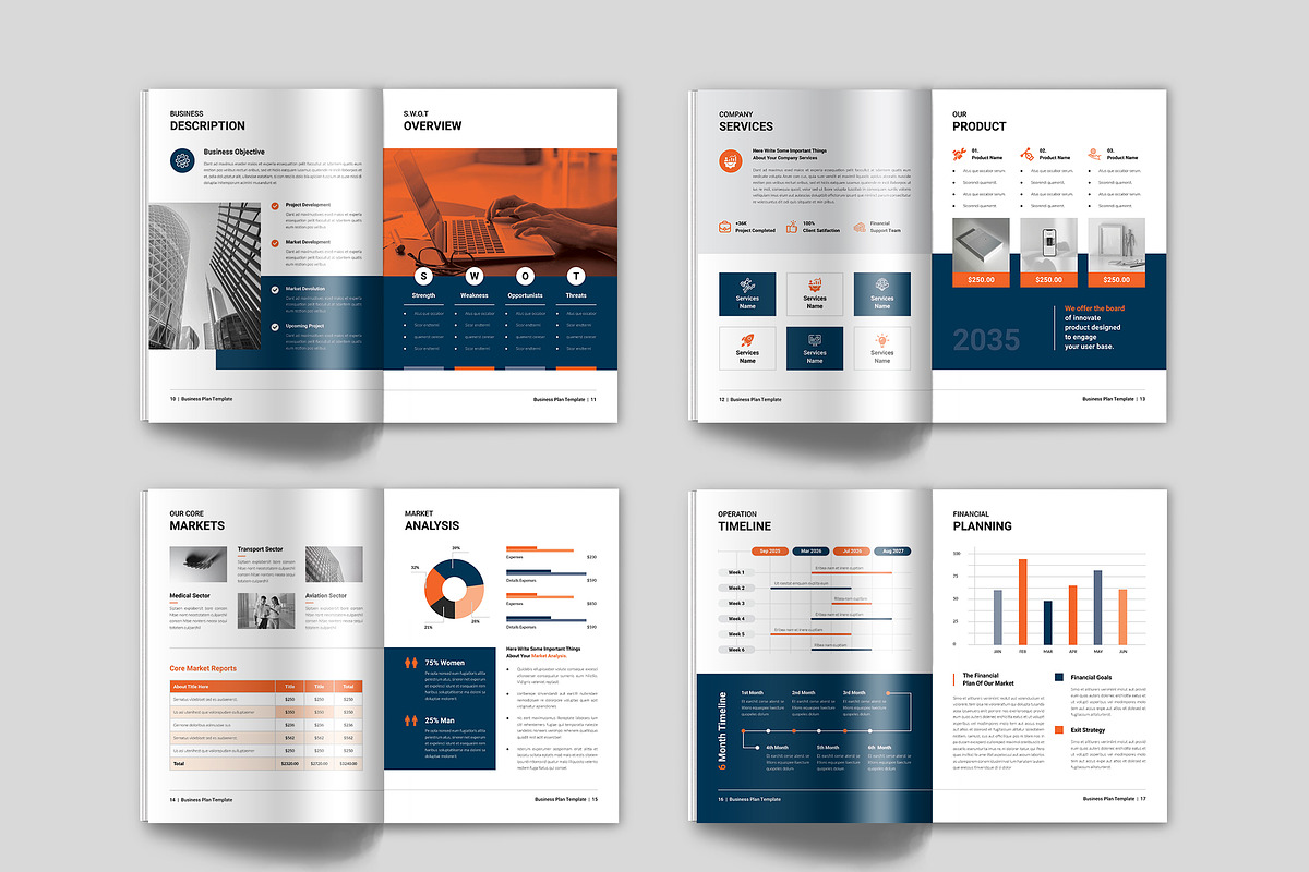 Business Plan Template | Canva, a Brochure Template by Spark_Creative (Photo 13 of 14)