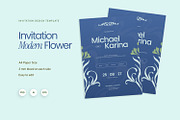Modern Flower Wedding - Invitation, an Invitation Template by Fannan Studio (Thumbnail 1 of 3)
