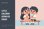 Little Children Eating Ice Cream, a Person Illustration by Partikusi Design (Thumbnail 1 of 3)