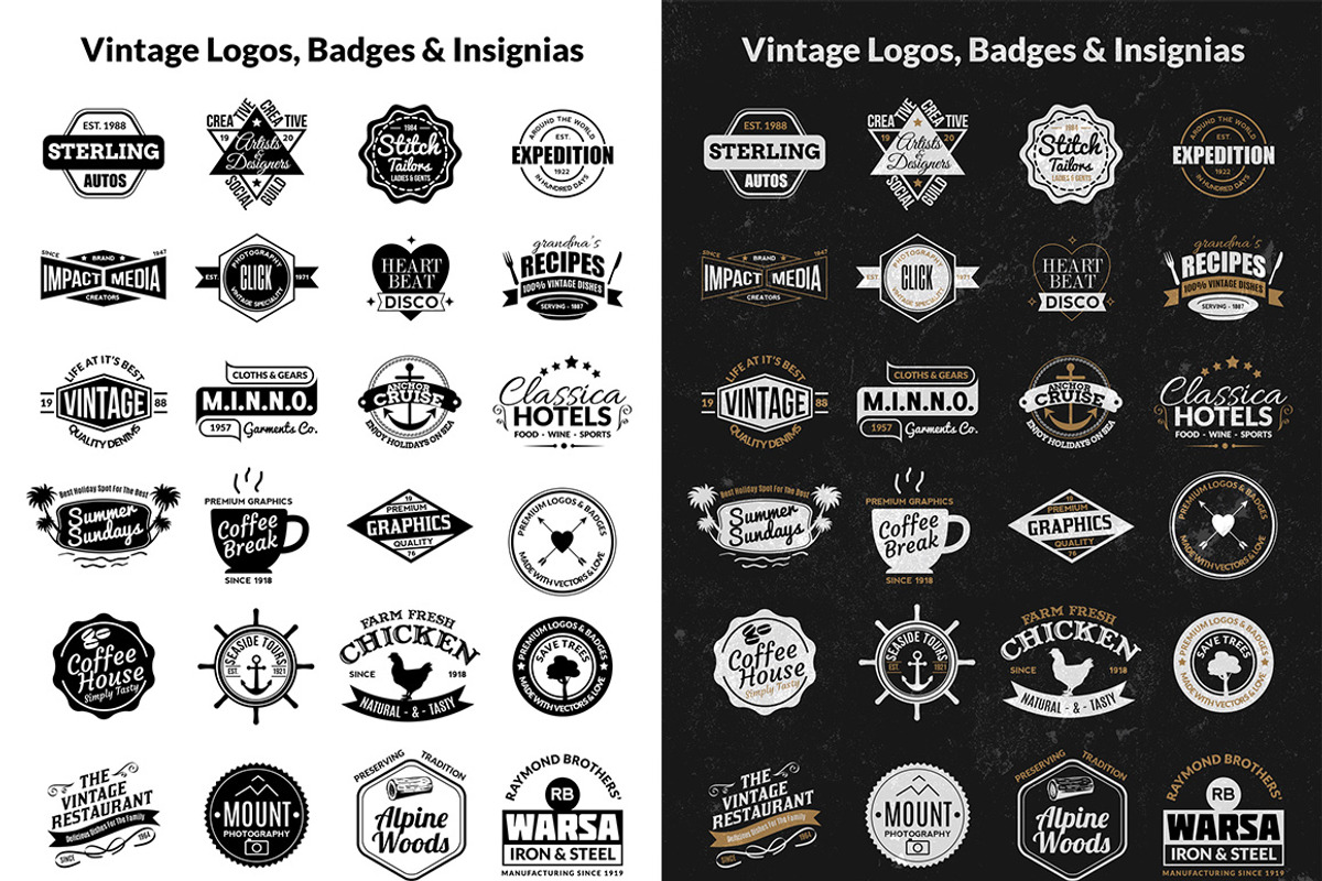 Vintage Logos, Badges Kit-Value Pack, a Branding & Logo Template by Graphicsfuel (Photo 2 of 5)