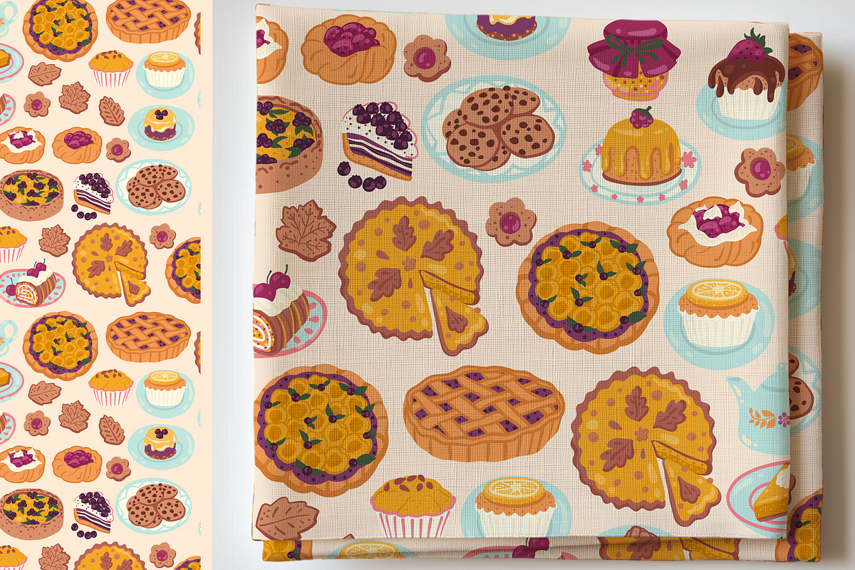 Pies & Pastries patterns clipart, a Food Illustration by Carpet Tapete Pretzel (Photo 6 of 15)