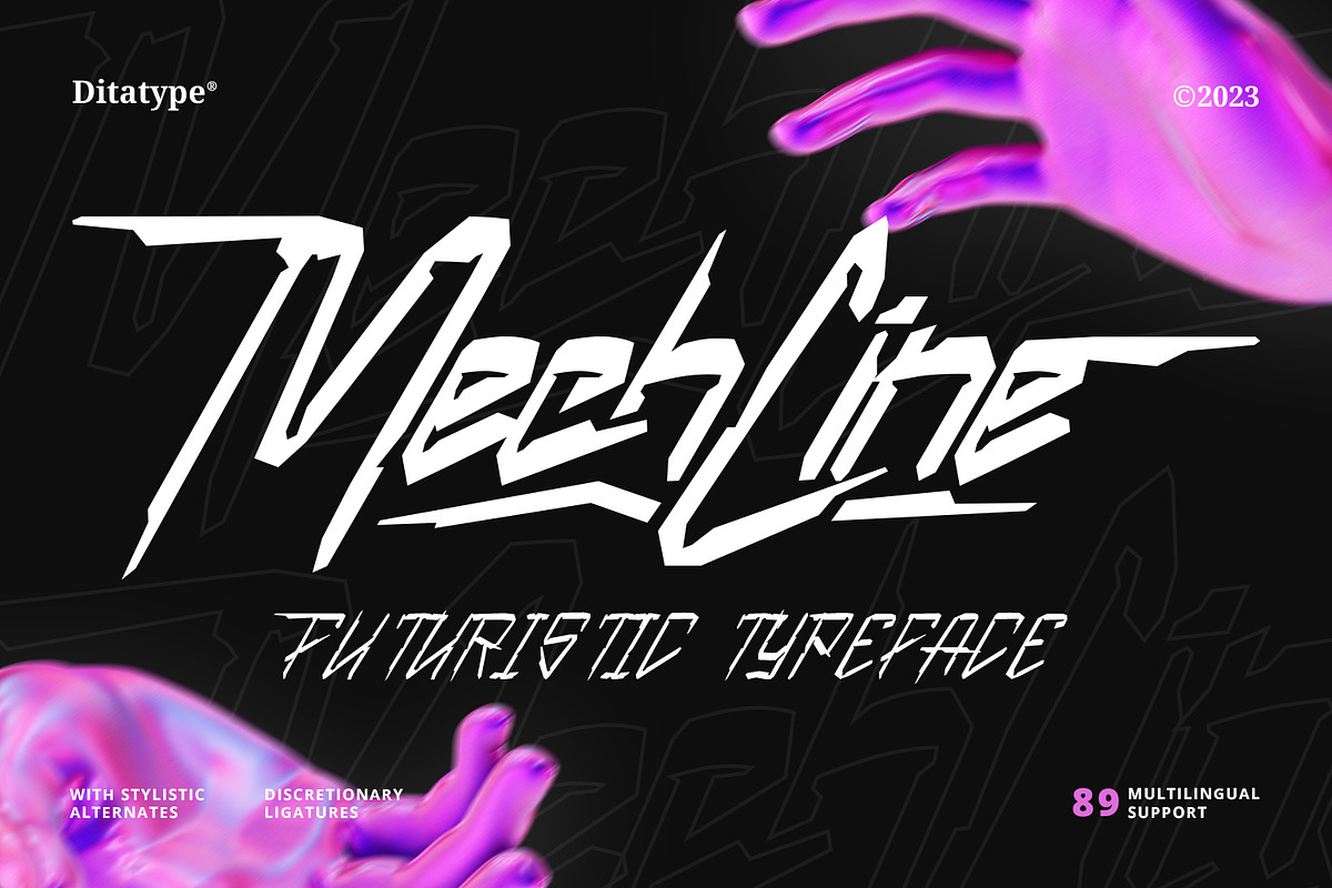 Mechline, a Script Font by Ditatype (Photo 1 of 11)