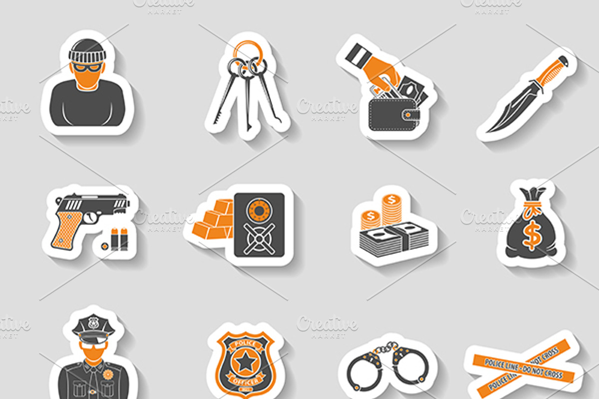 Crime and Punishment Flat Icons, an Outline Icon by TAlex (Photo 5 of 6)