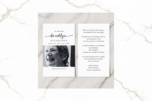 Funeral Prayer Card B&W Canva FR004, a Card Template by TyphoonStudio