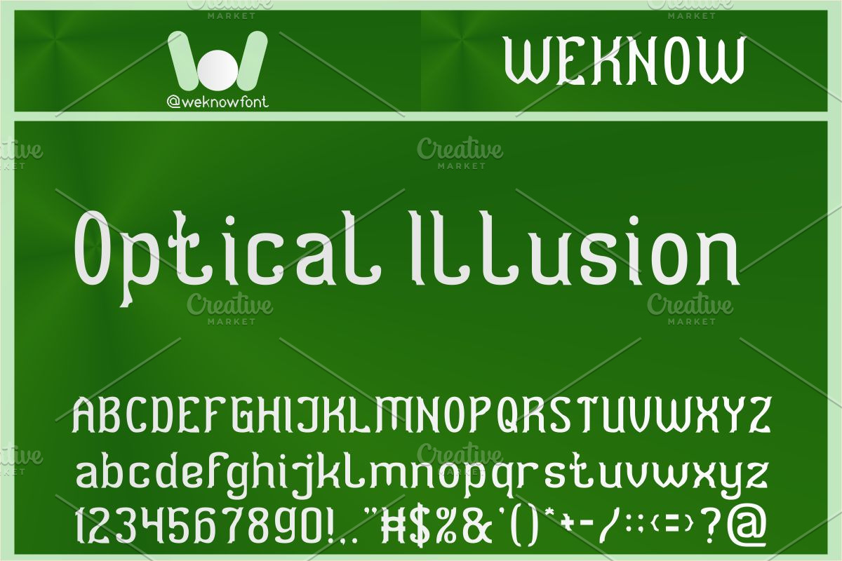 Optical Illusion font, a Font by weknow (Photo 1 of 8)