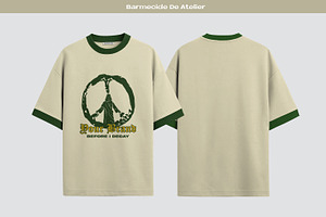 Oversized ringer t-shirt mockup, an Apparel Mockup by Barmecide Mockup Studio