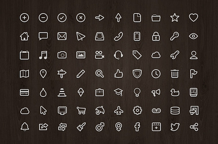 Vector Outlined Glyphs, an Outline Icon by Medialoot