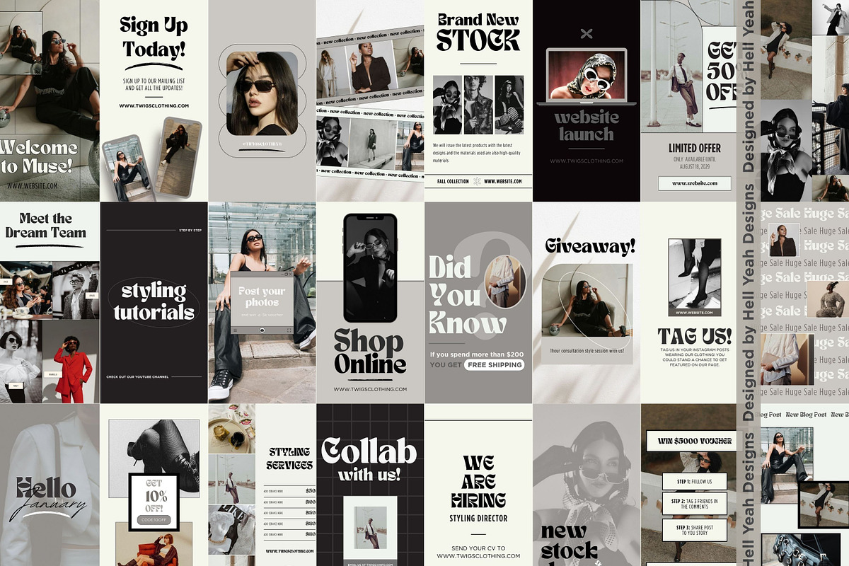 Monochrome Instagram Story Templates preview 8
