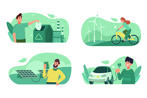 Green technology. Eco smart, a Technology Illustration by Onyx
