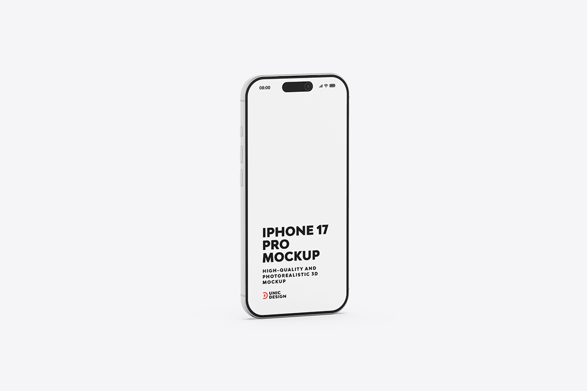 iPhone 17 Pro Mockup, an iPhone Mockup by UnicDesign (Photo 3 of 13)