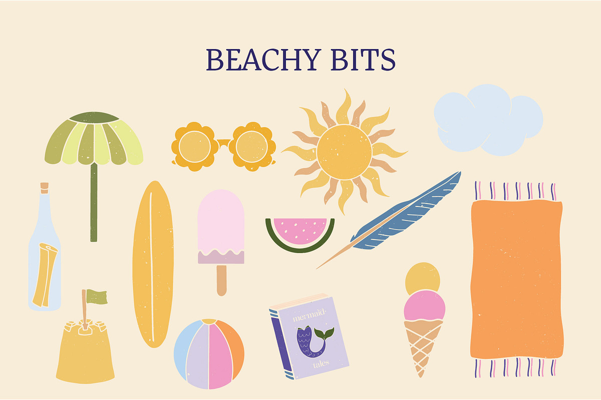 Summer Cute Mermaid Handrawn Clipart, a Decorative Illustration by Ginny and Sam (Photo 5 of 15)