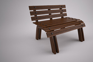 Wooden Park Bench