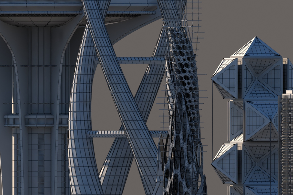 Futuristic Skyscrapers, an Architecture 3D Model by Giimann (Photo 5 of 10)