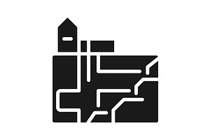 Underground mining black glyph icon, an Icon by IMG Visuals