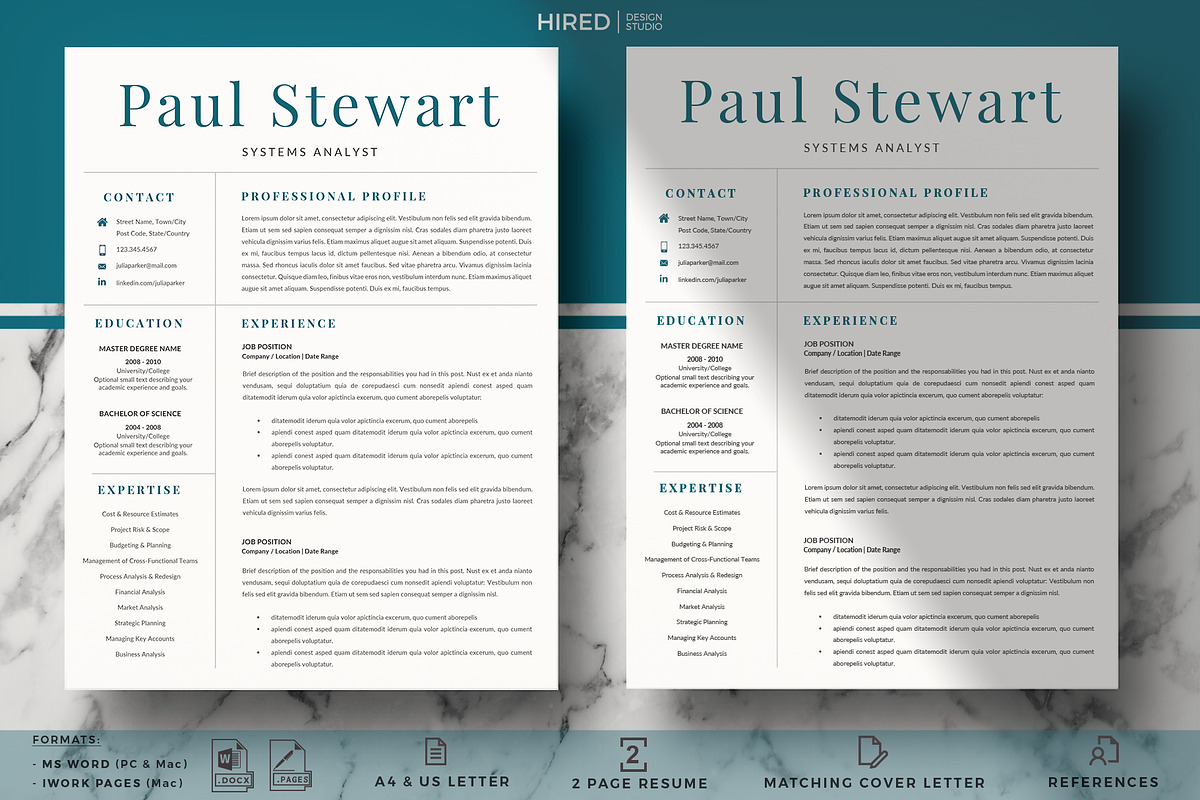 Systems Analyst Resume and Cover L., a Resume Template by HIRED Design Studio (Photo 2 of 11)