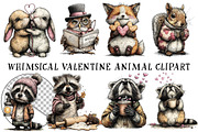 Whimsical Valentine Animal Clipart, an Illustration by OK Design (Thumbnail 2 of 6)