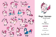 Magic Unicorns 18 stickers Rus+Eng, an Illustration by Zooza Art (Thumbnail 2 of 4)