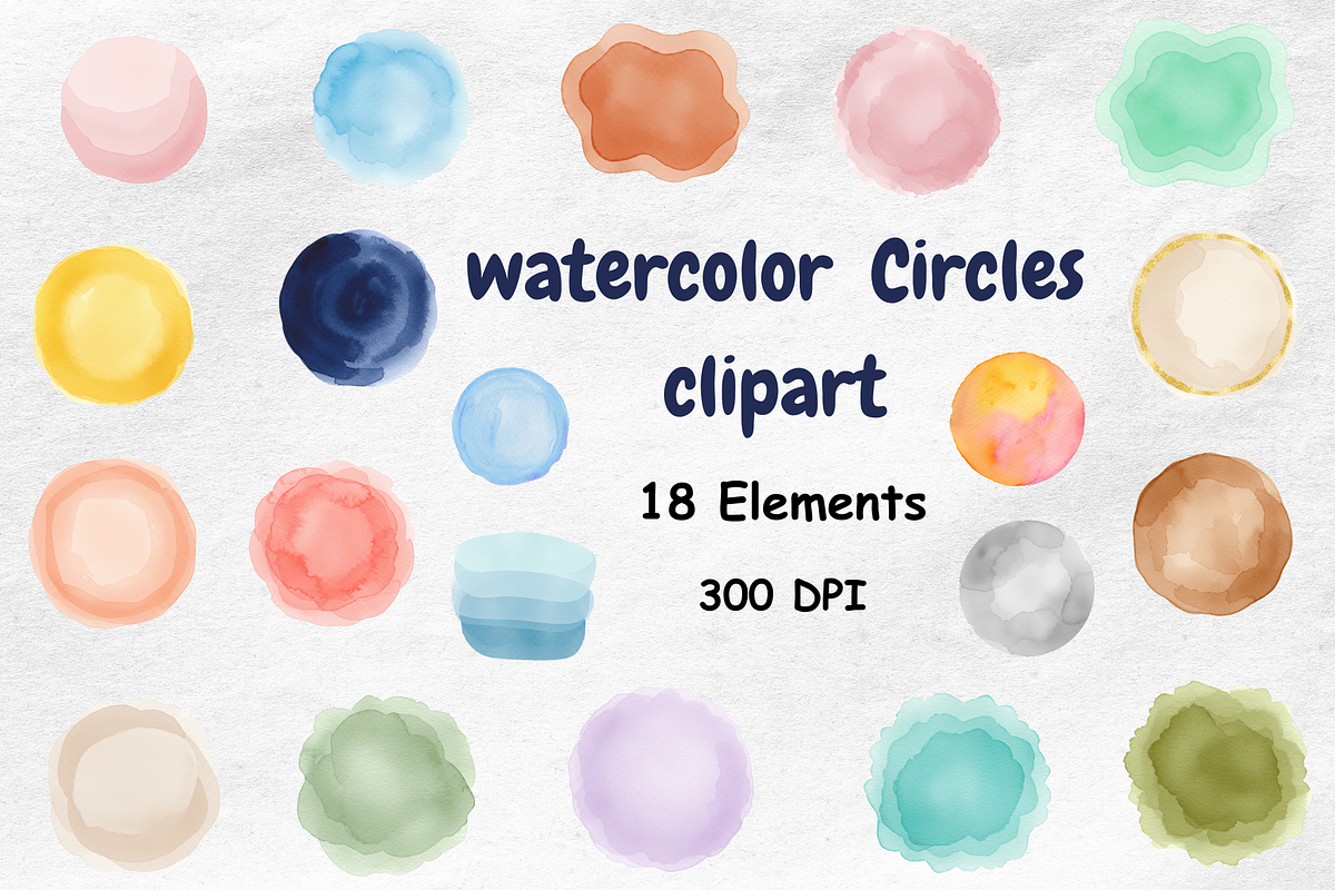 Watercolor Circles Clipart, a Decorative Illustration by BerryPieArt (Photo 1 of 4)