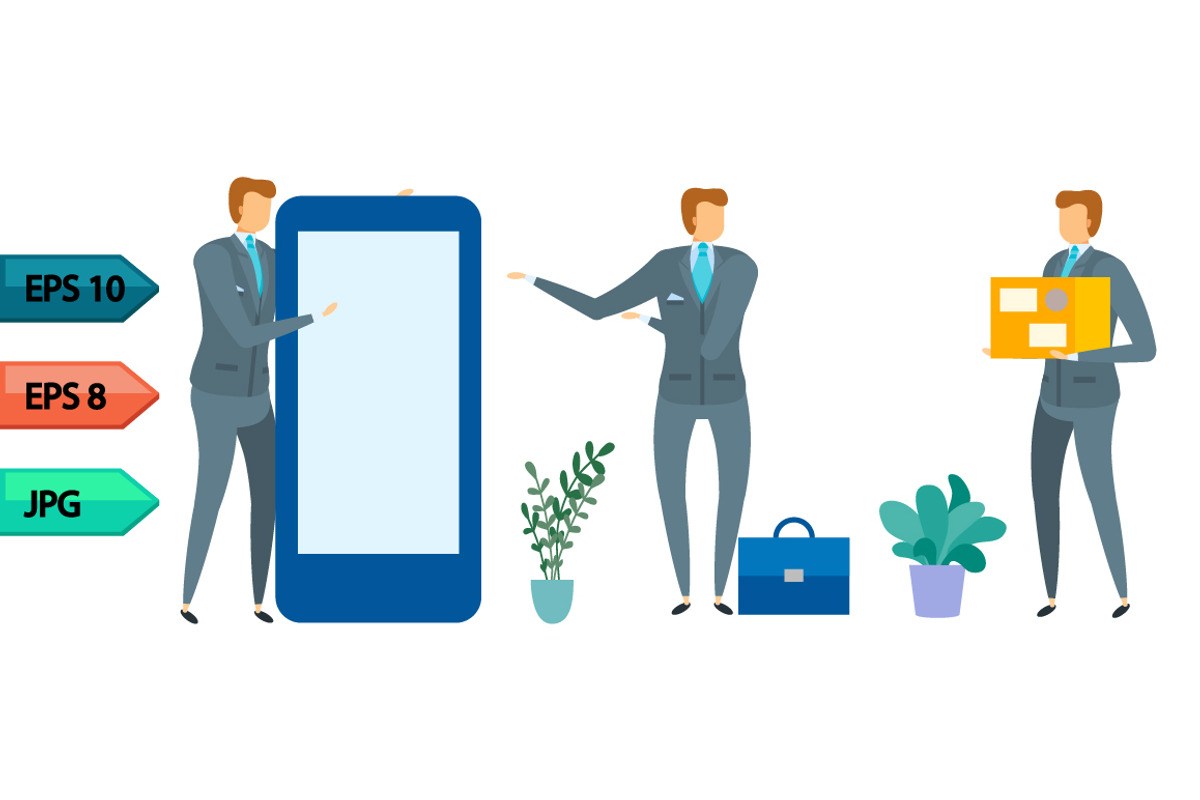 Vector business character poses set, an Object Graphic by julia_musdotter (Photo 2 of 11)