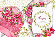 Red roses, floral watercolor set, an Illustration by Artmanata (Thumbnail 1 of 16)