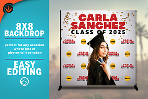 Graduation 8x8 Backdrop Template, a Templates & Theme by SeraphimChris