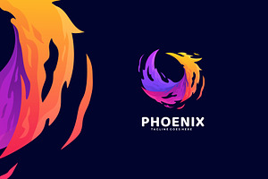 Bird Phoenix Colorful Logo