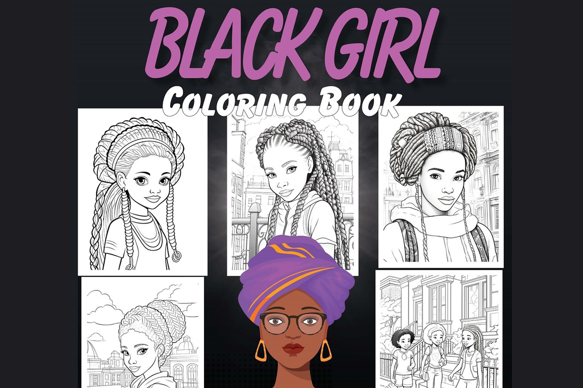 Black Girl Coloring Book, a Person Illustration by Sourcedigi (Photo 1 of 3)