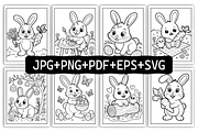Bunny Basket Coloring Book For Kids, an Animal Illustration by Design Station (Thumbnail 2 of 8)