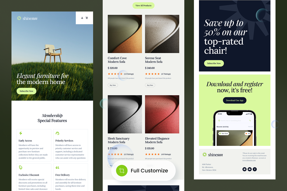 Furniture Product Email Newsletter, a Websites & App Template by SLAB! Design (Photo 2 of 4)