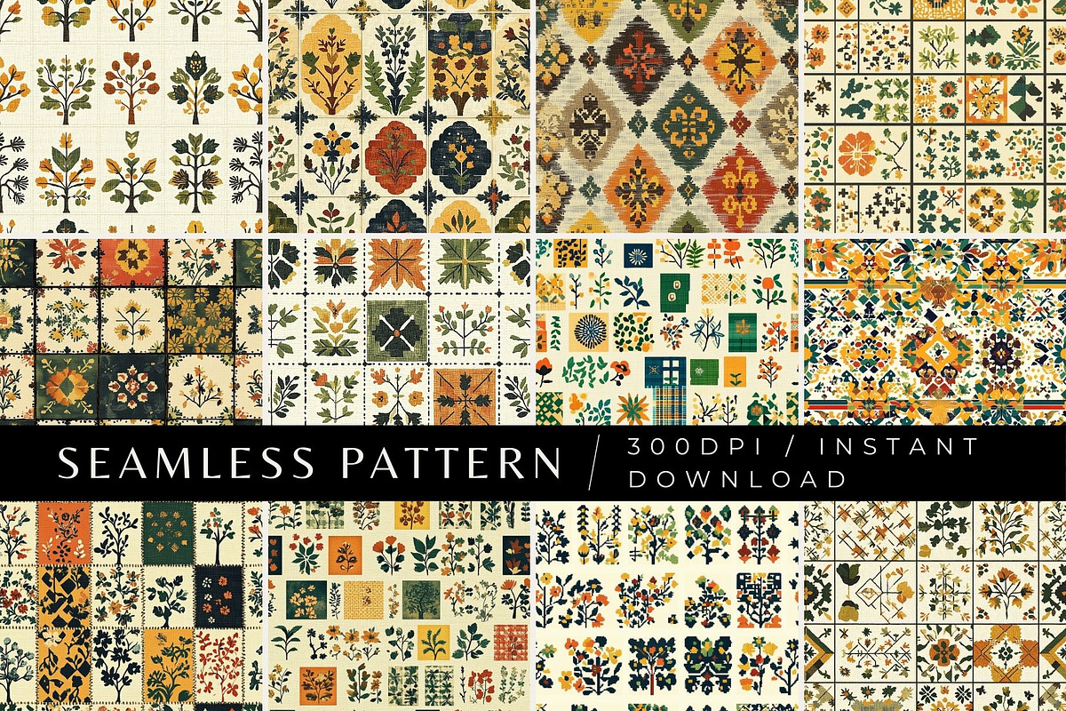 12 Silk Road Mosaic Seamless Pattern, a Pattern Graphic by Inknfolly (Photo 1 of 7)