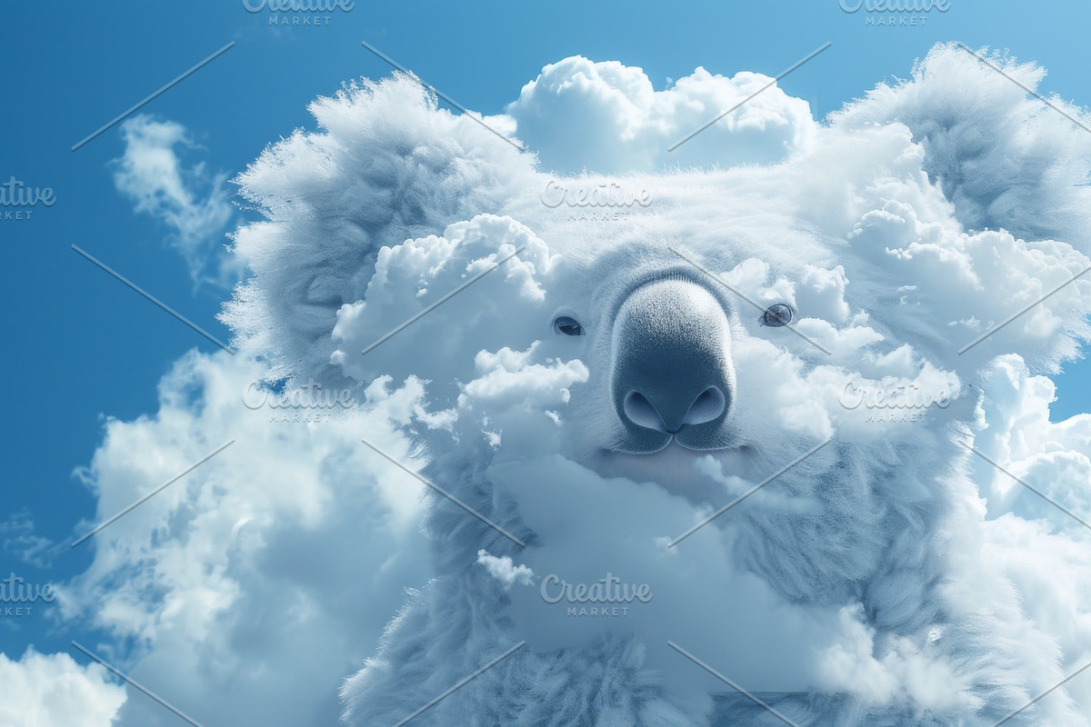 90 Clouds animals against a blue sky, an Animal Illustration by Handmadefont (Photo 57 of 64)