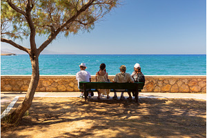 Tourists relaxing by the