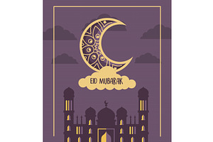 eid mubarak card, an Object Illustration by studiogstock