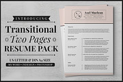 Transitional Two Pages Resume Pack, a Resume Template by SNIPESCIENTIST (Thumbnail 1 of 4)