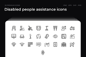 Disabled People Assistance Icons