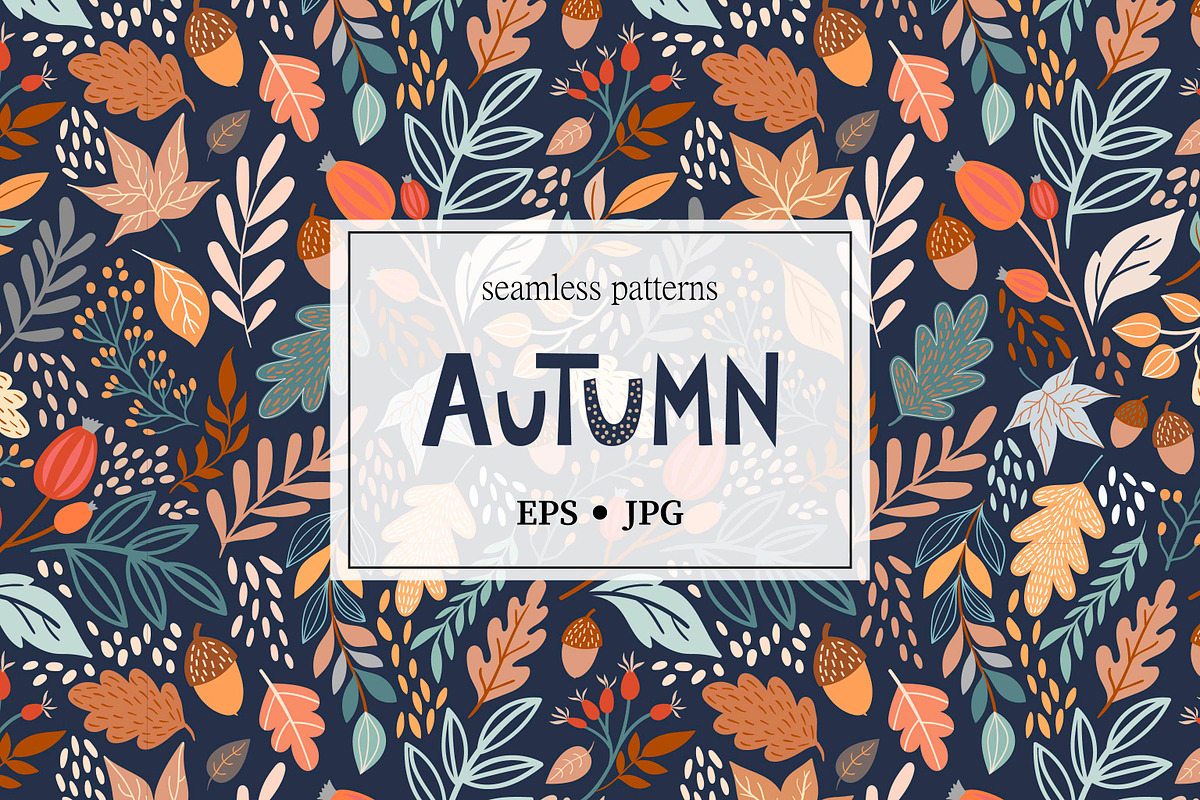 Autumn seamless patterns, a Pattern Graphic by Letto studio (Photo 1 of 3)