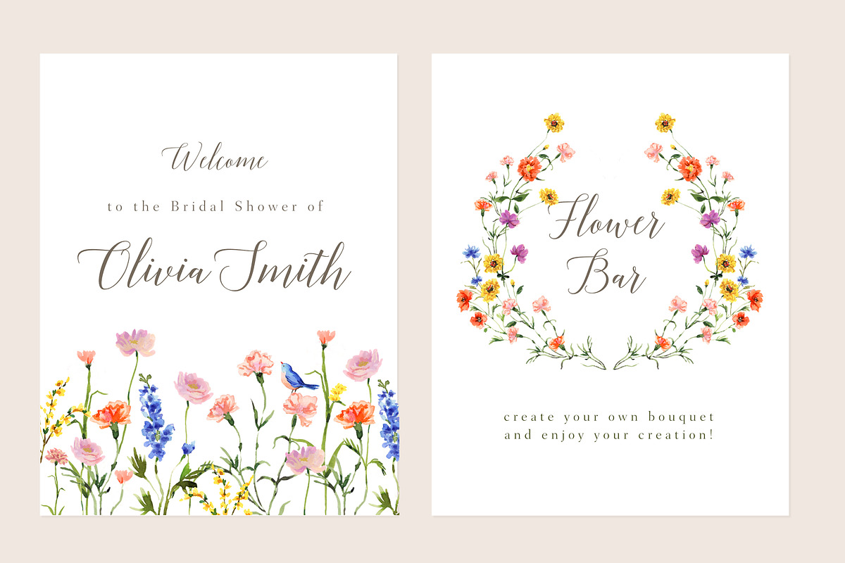 Wild Flowers - Watercolor Clipart, an Object Illustration by RhianAwni (Photo 5 of 7)