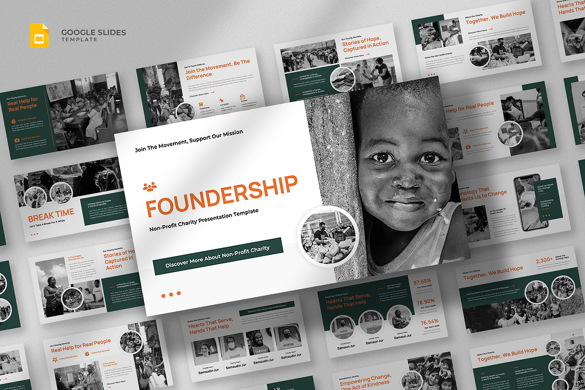Non-Profit & Charity Google Slides, a Presentation Template by fluffstudio (Photo 1 of 4)
