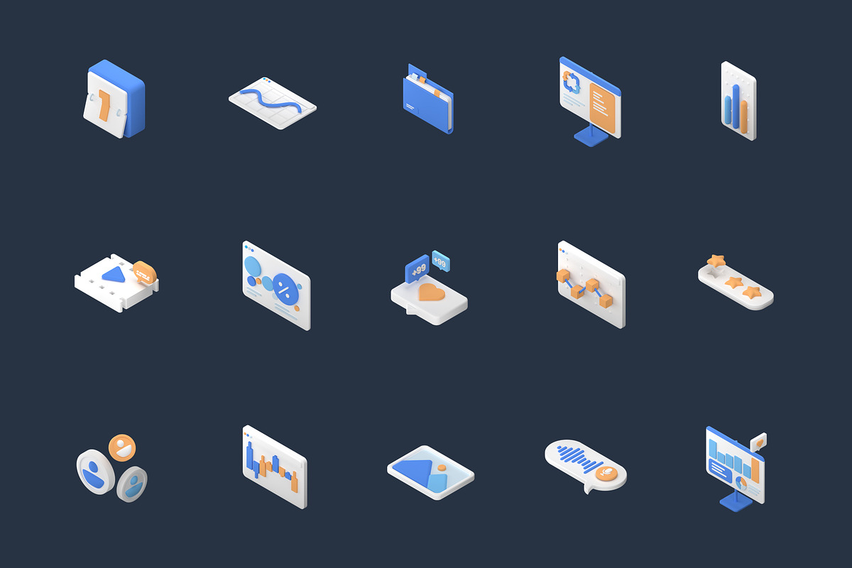 Statistics and Data 3D Icon Set, an Icon by Nate Studios (Photo 7 of 8)