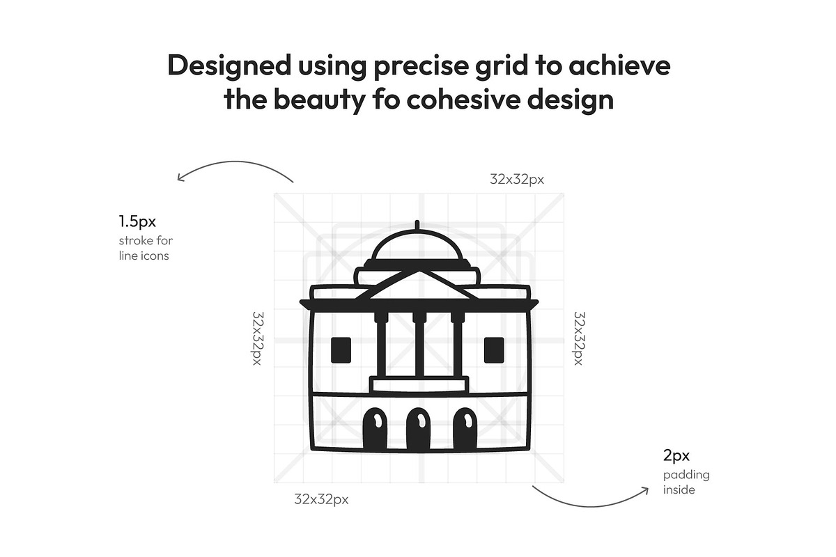 US Landmark Icons, an Outline Icon by Prosymbols (Photo 4 of 7)